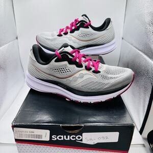 Saucony Ride 14 Running Shoes Womens Size 7 Fog Sneakers S10650-55 Gray Purple